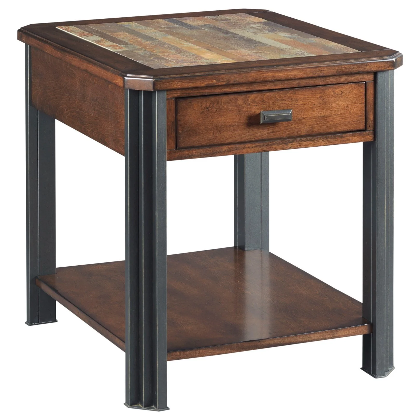 England Slaton 000000985310 Rustic Rectangular Drawer End Table with